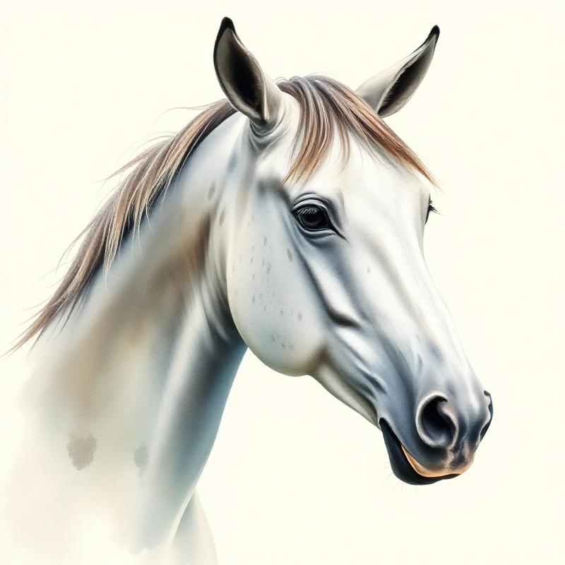 Grey horse Silver Larkspur